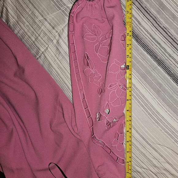 NWT Vince Camuto Pink Embroidered Puff Sleeve Shift Dress Size 0 - Picture 12 of 13